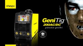 SET3 GeniTig 200AC/DC + horák 4m + zvárací kukla + redukčný ventil + vozík